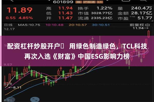 配资杠杆炒股开户	 用绿色制造绿色，TCL科技再次入选《财富》中国ESG影响力榜