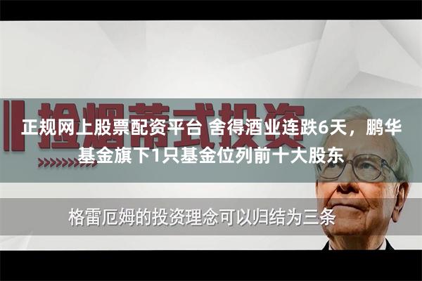 正规网上股票配资平台 舍得酒业连跌6天，鹏华基金旗下1只基金位列前十大股东