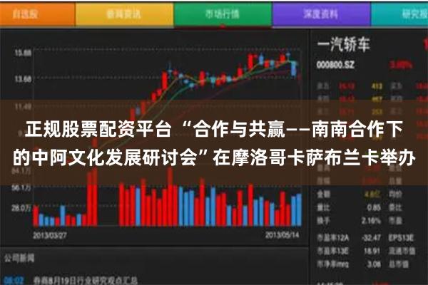 正规股票配资平台 “合作与共赢——南南合作下的中阿文化发展研讨会”在摩洛哥卡萨布兰卡举办