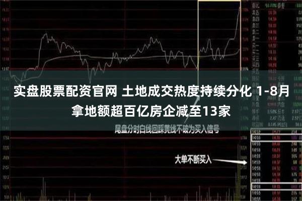 实盘股票配资官网 土地成交热度持续分化 1-8月拿地额超百亿房企减至13家