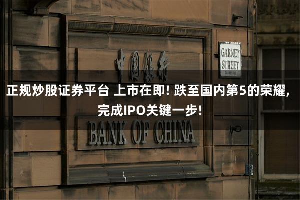 正规炒股证券平台 上市在即! 跌至国内第5的荣耀, 完成IPO关键一步!